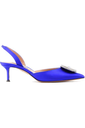Aquazzura Crystal Hoop Sling Royal Blue