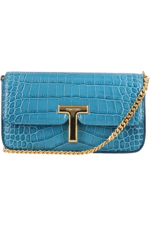 Tom Ford Wallis Mini Bag Crocco Print Deep Torquise