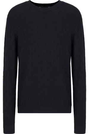 Armani Exchange Logo Crewneck Sweater Blauw
