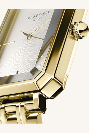 ROSEFIELD Horloge OCWSG-O40 The Octagon Staal met Geelgouden Plating Quartz en Witte Wijzerplaat