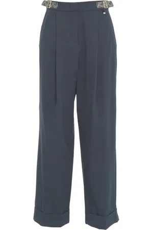 HERNO Pleated trousers with logo detail
