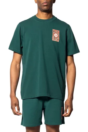 Casablanca GREEN GOTHIC STACKED LOGO SCREEN PRINTED T-SHIRT