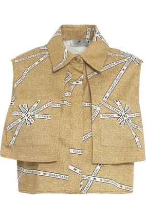 Elisabetta Franchi Cropped blouse with print