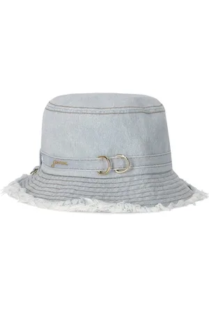 Ganni Faded Denim Bucket Hat Blue