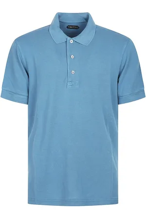 Tom Ford Tennis Piquet Short Sleeve Polo Blue