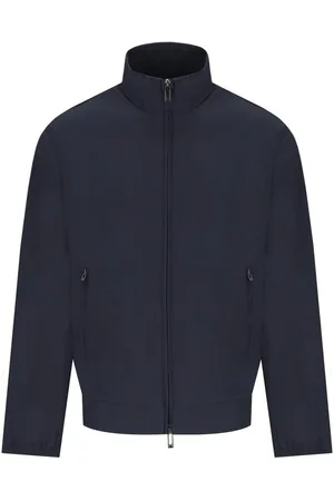 Emporio Armani Navy Blue Ribbed Jacket Blue