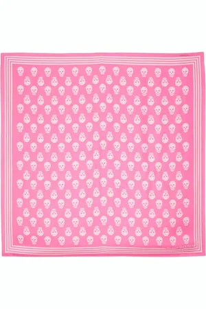 Alexander McQueen Biker Skull Logo Silk Scarf