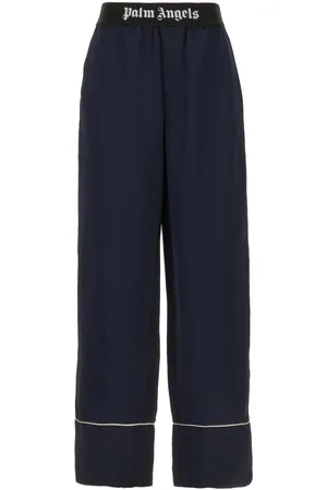 Palm Angels Midnight blue linen blend pant