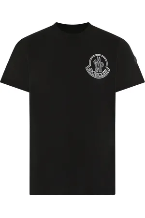 Moncler Heren Raised Logo T-Shirt Zwart