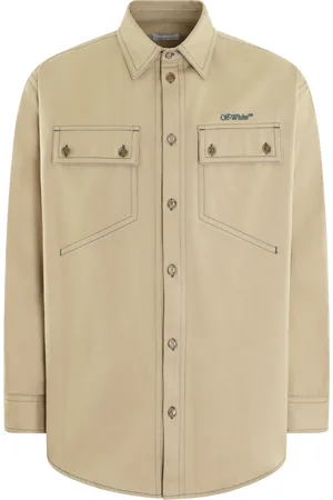 OFF-WHITE Heren Stitch Cotgab Overshirt Beige
