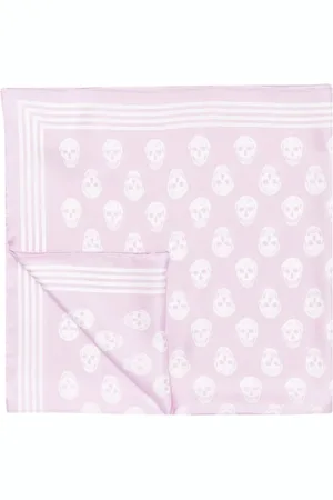 Alexander McQueen Biker Skull Logo Twill Scarf