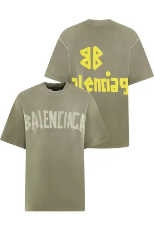 Balenciaga Heren Tape T-Shirt Medium Fit Groen