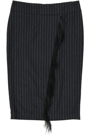 Brunello Cucinelli Wool Striped Skirt