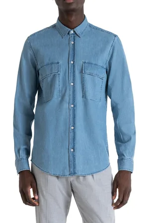 Antony Morato ISTANBUL REGULAR FIT SHIRT IN WASHED DENIM COTTON