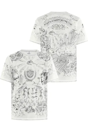 Casablanca Heren Tattoo Mesh T-Shirt Wit