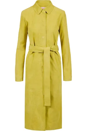 Iceberg Lime Yellow Suede Comfort Fit Coat