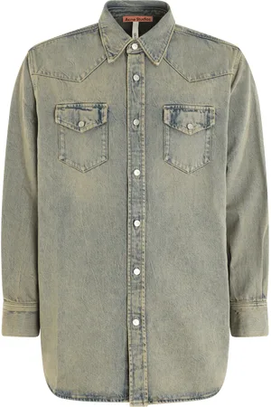 Acne Studios Heren Denim Shirt Blauw