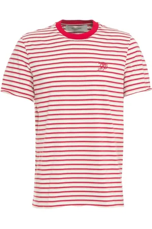 Golden Goose Striped t-shirt with logo embroidery