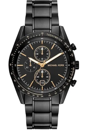 Michael Kors MK9113 Horloge heren zwart met gouden accenten chronograaf