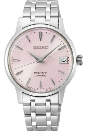 Seiko Horloge SRP839J1 Presage Automaat 50m Waterdicht met Roze Wijzerplaat 34mm
