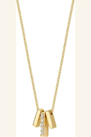 Blush Collier met Hanger 3122YZI 14k Geelgoud met 3 balkjes als bedel 42cm