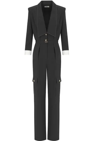 Elisabetta Franchi Black Cargo Jumpsuit Black