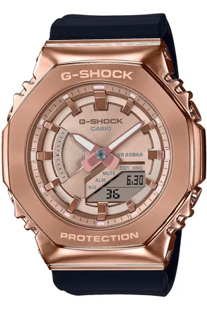 Casio CASIO GM-S2100PG-1A4ER horloge unisex anadigi staal Rosé plated met zwart rubber band