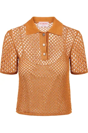 Iceberg Carrot openwork knit sports polo