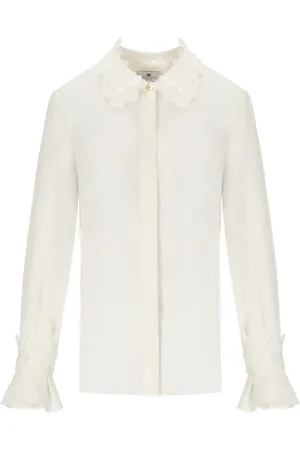 Elisabetta Franchi Ivory Georgette Shirt Beige
