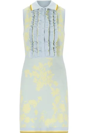 Elisabetta Franchi Sky Blue Lemonade Polo-style Dress Blue
