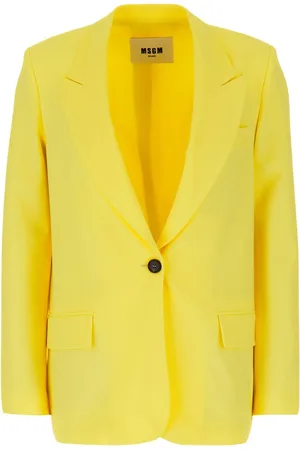 Msgm Yellow stretch cotton blazer