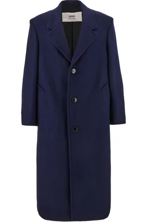 Ami Blue wool blend coat