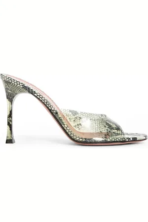 Amina Muaddi Alexa Glass 95 Snake Sandals