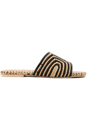 Toral Betty Raffia Sandal Black Beige