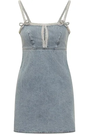 Self-Portrait DENIM PEARL MINI DRESS