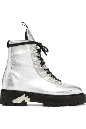 OFF-WHITE Off White Metallic Finish Ankle Boots