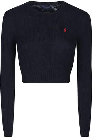 Ralph Lauren Cropped Long Sleeve Sweater Blue