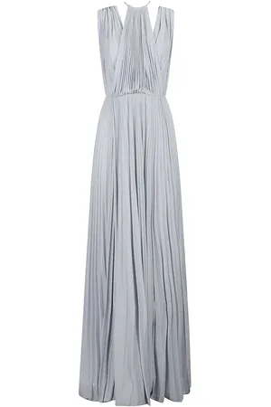 Elisabetta Franchi Red Carpet Belted Dress Blue