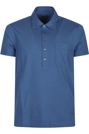 Tom Ford Short Sleeve Polo Shirt Blue