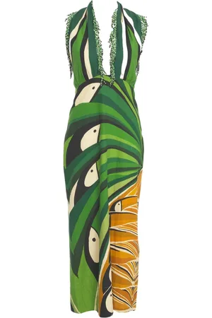 Farm Rio Printed halter neck maxi dress