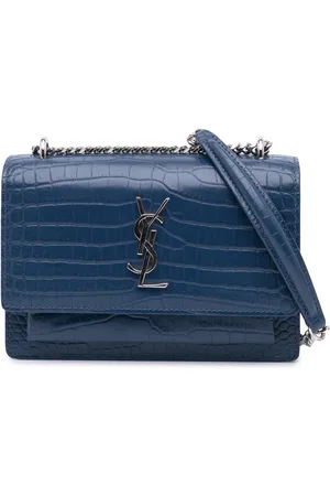 Saint Laurent 2017 Croc Embossed Sunset Wallet On Chain