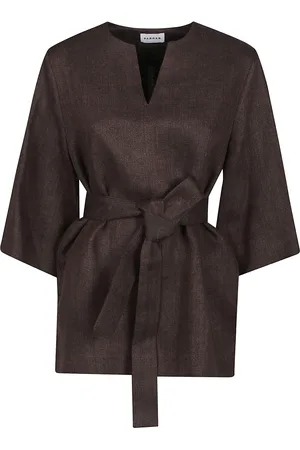P.A.R.O.S.H. Short Sleeve Betulla Blouse Brown