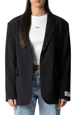 Quotrell Fee Oversized Blazer | Black/white