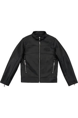 Iceberg KIDS - Black Biker Jacket Crewneck with Metal Zip