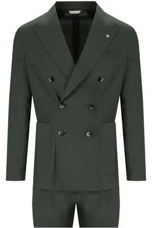 Manuel Ritz Green Double-breasted Suit Green