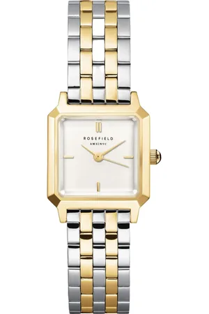 ROSEFIELD Horloge BWDSG-B03 The Boxelle Staal Bi-color Quartz Vierkant