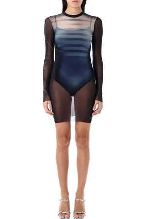 Jean Paul Gaultier Mesh Mini Dress Le Male Blu