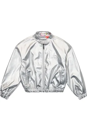 Iceberg KIDS - Shiny Cropped Bomber Jacket with Metal Zip