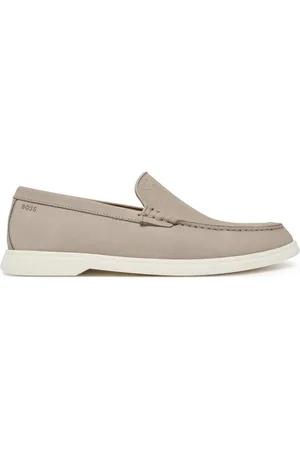 HUGO BOSS Leather Loafer Light Grey