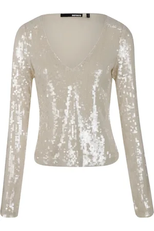 ROTATE Shirts & Tops Sequins V Neck Top
